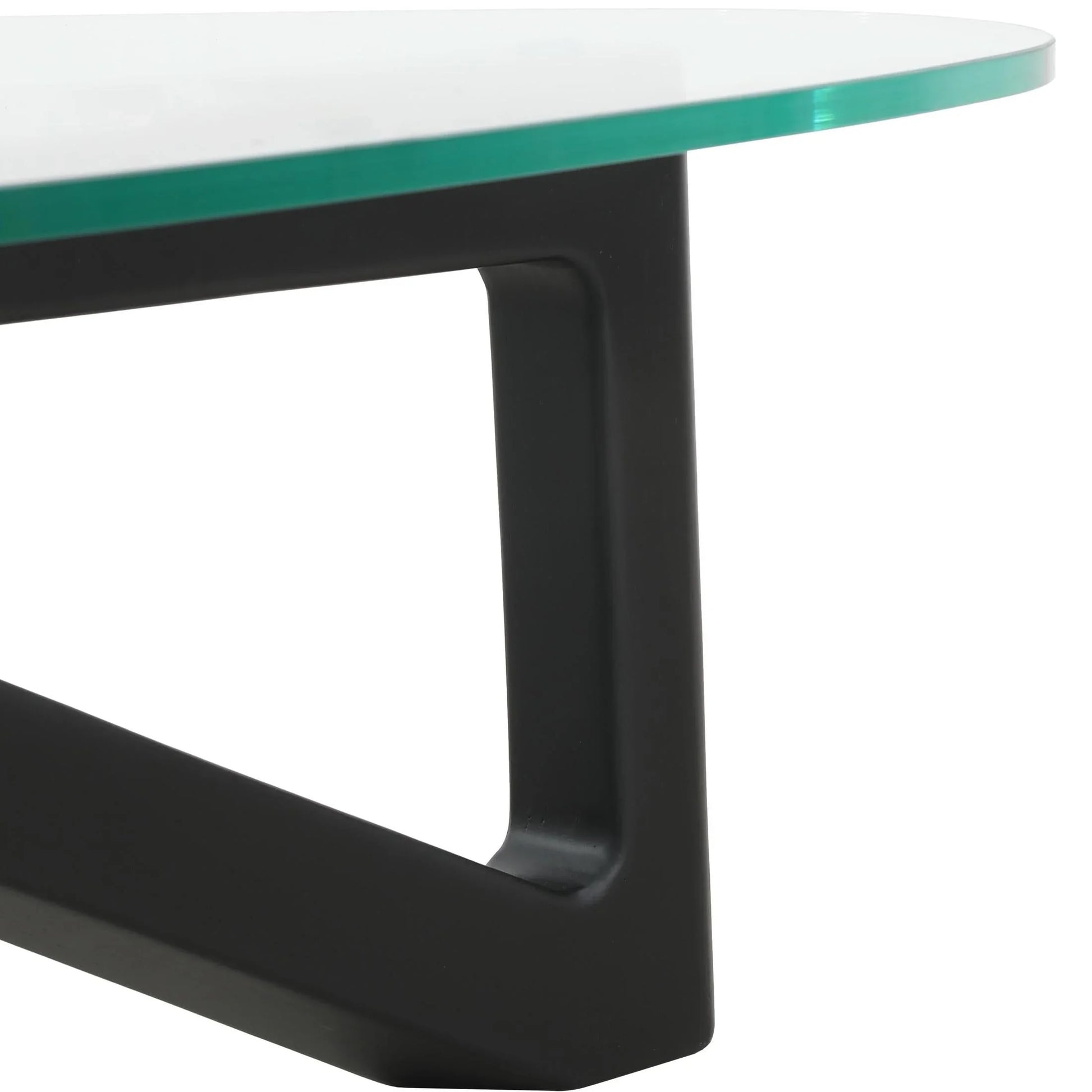 Imperial Triangular Coffee Table with a Glass Tabletop and Wood Base - Elax Furniture