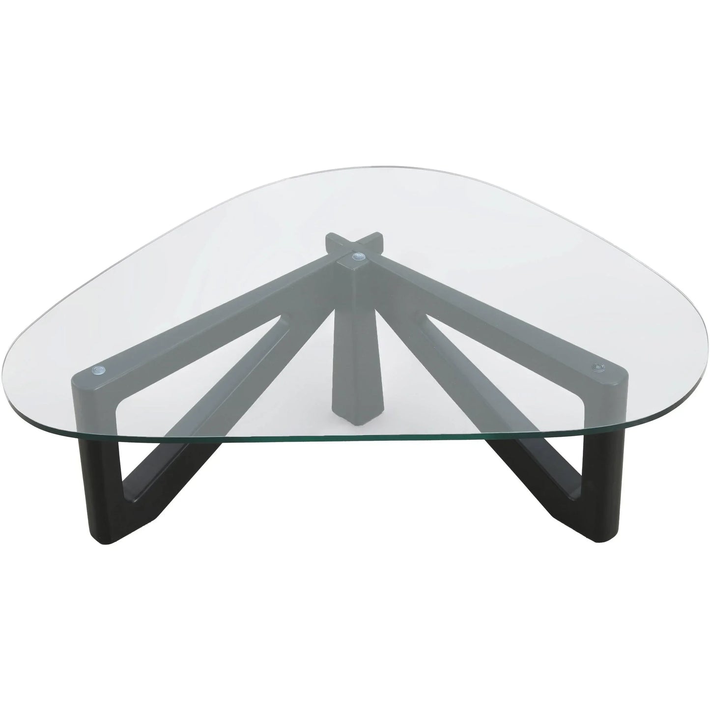 Imperial Triangular Coffee Table with a Glass Tabletop and Wood Base - Elax Furniture