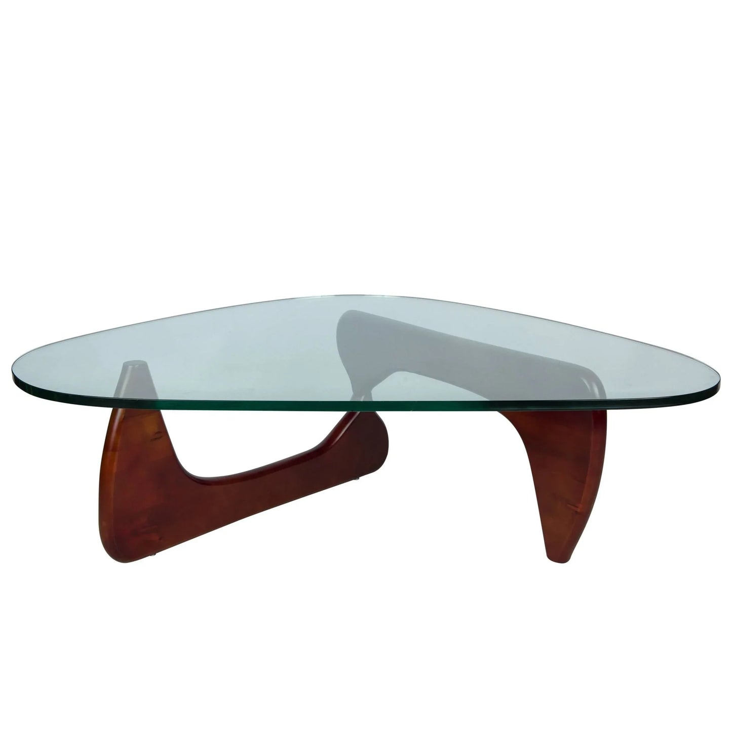 Imperial Triangular Coffee Table with a Glass Tabletop and Wood Base - Elax Furniture
