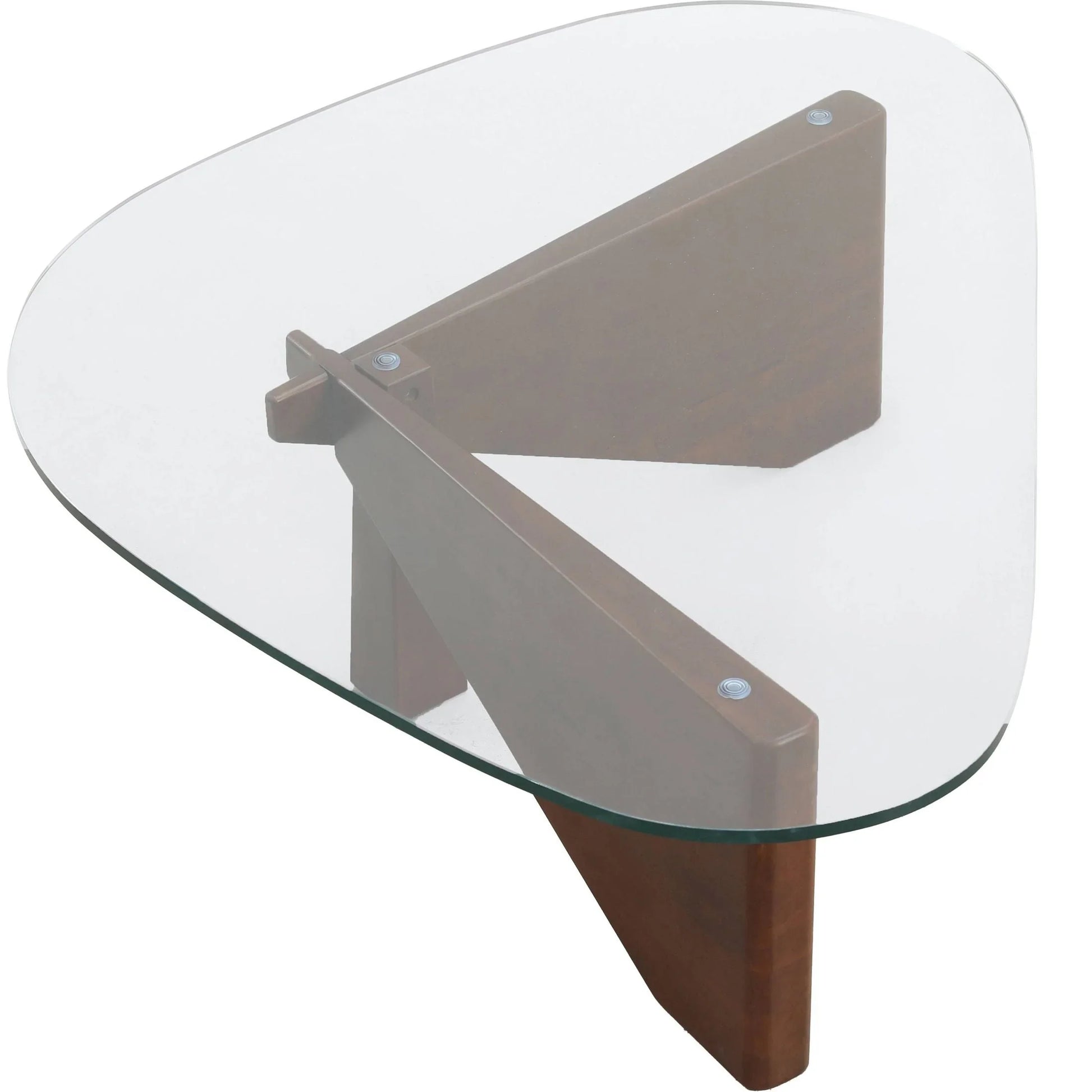 Imperial Triangular Coffee Table with a Glass Tabletop and Wood Base - Elax Furniture