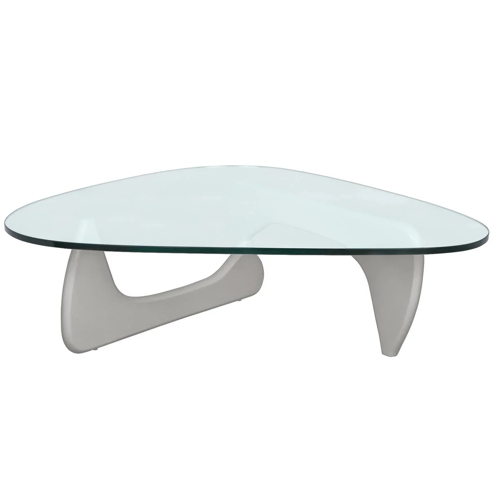 Imperial Triangular Coffee Table with a Glass Tabletop and Wood Base - Elax Furniture