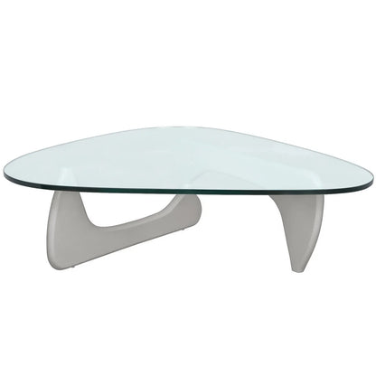 Imperial Triangular Coffee Table with a Glass Tabletop and Wood Base - Elax Furniture
