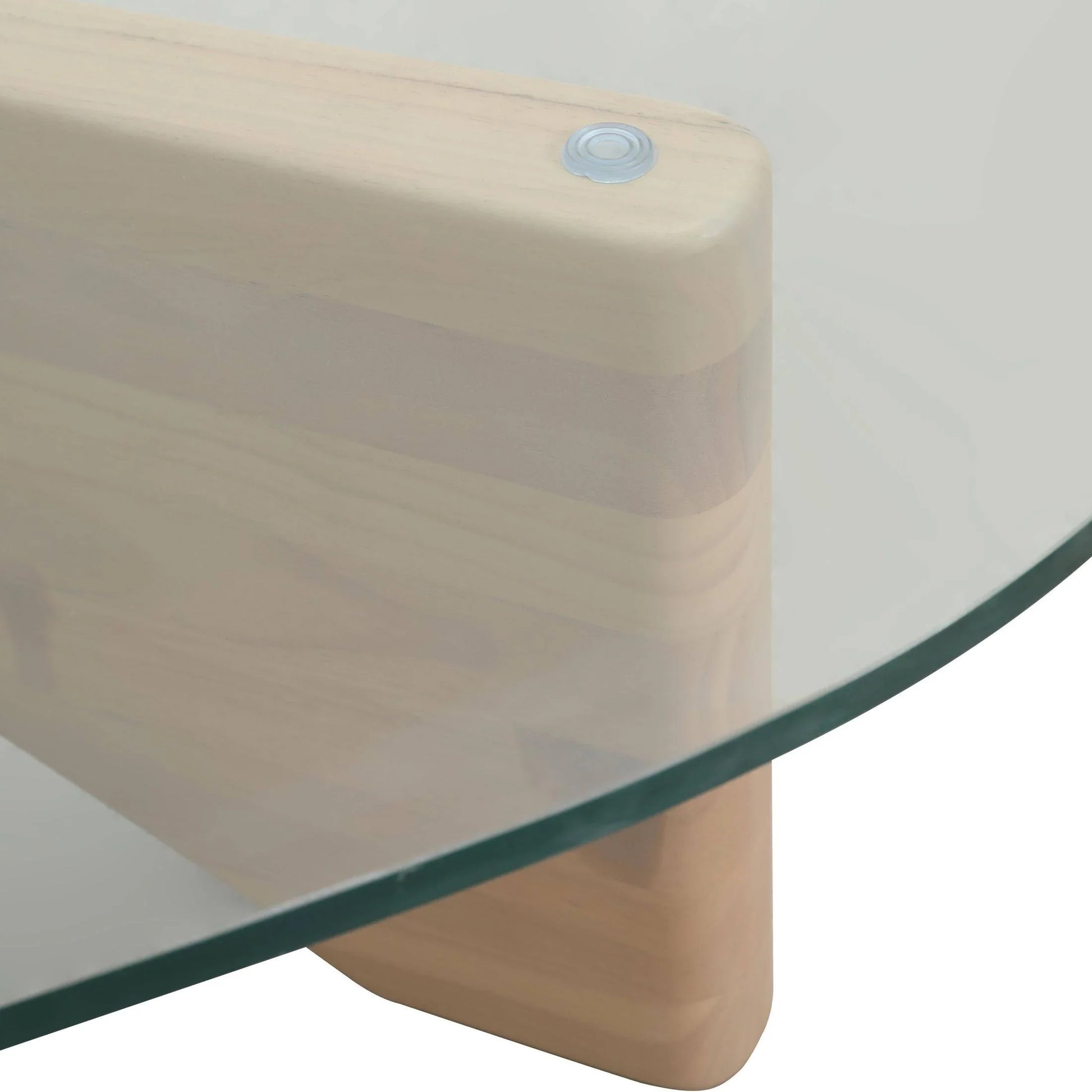 Imperial Triangular Coffee Table with a Glass Tabletop and Wood Base - Elax Furniture