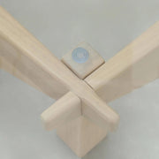 Imperial Triangular Coffee Table with a Glass Tabletop and Wood Base - Elax Furniture