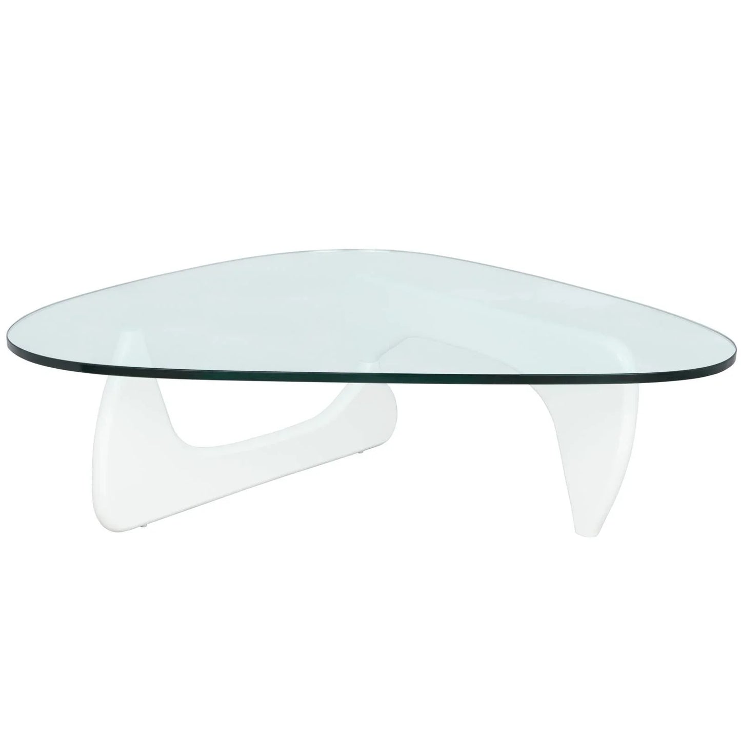 Imperial Triangular Coffee Table with a Glass Tabletop and Wood Base - Elax Furniture