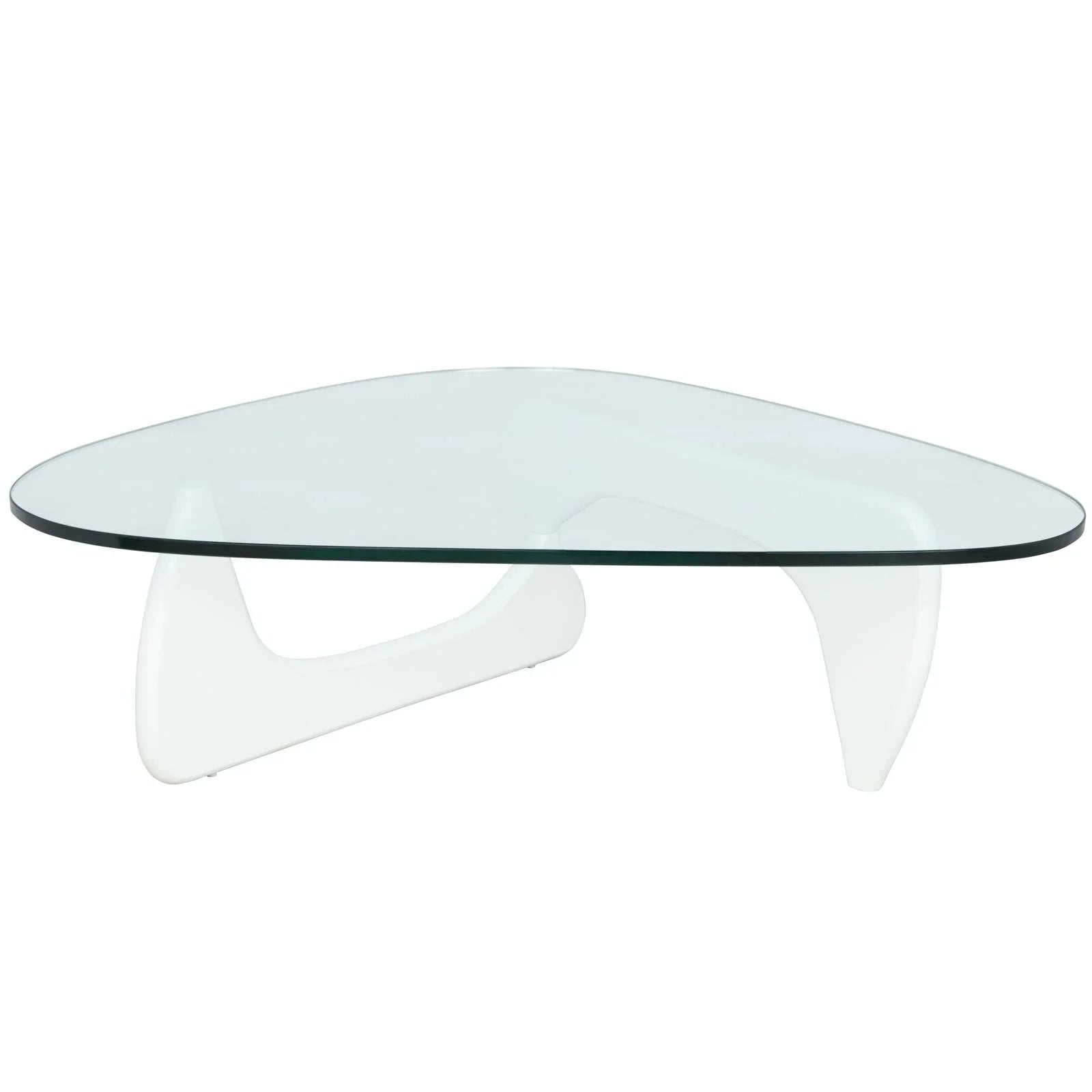 Imperial Triangular Coffee Table with a Glass Tabletop and Wood Base - Elax Furniture