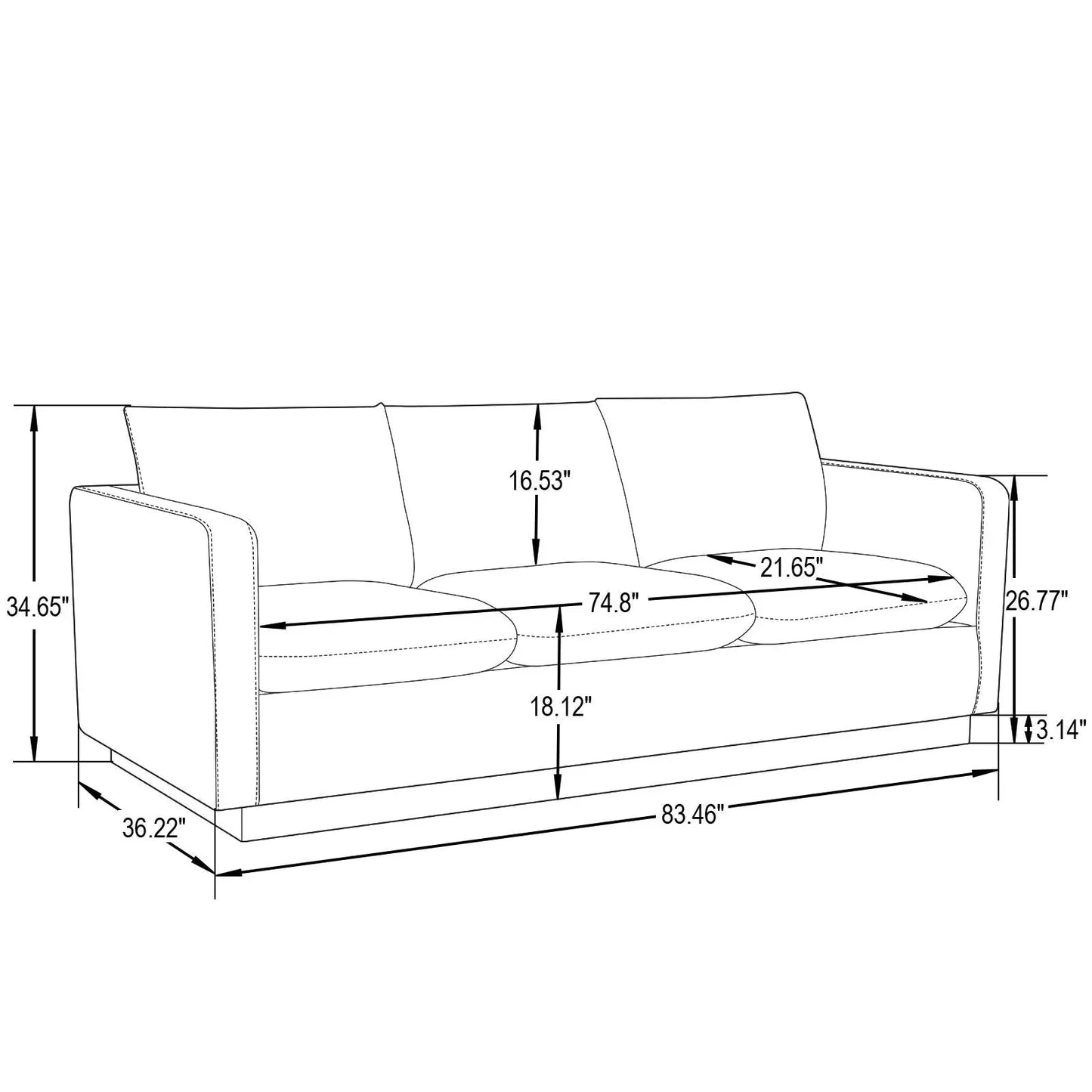 Nervo 3-Seater Velvet/Leather Full Sofa with Gold Stainless Steel Base - Elax Furniture