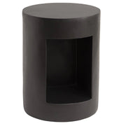 Nook 14" Wide Round Fiberstone Side Table With Open Storage Compartment - Elax Furniture