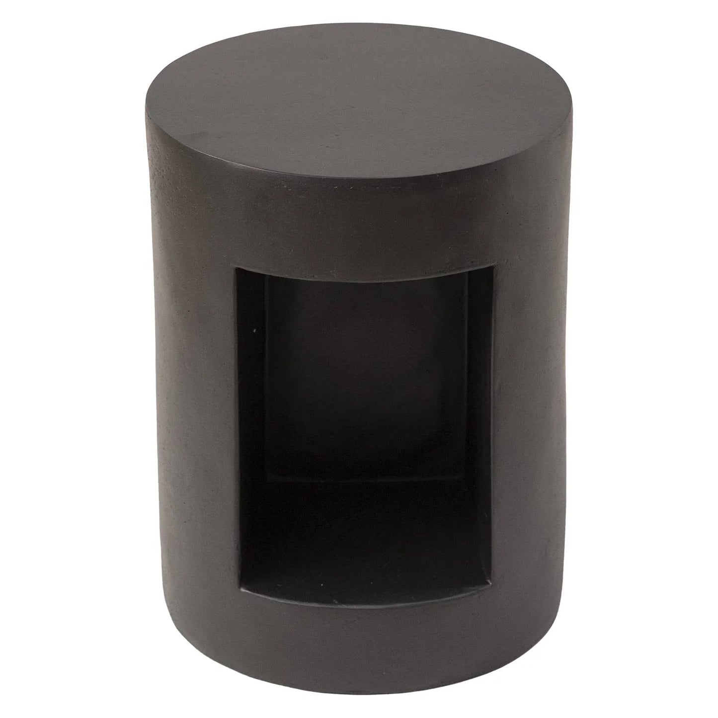 Nook 14" Wide Round Fiberstone Side Table With Open Storage Compartment - Elax Furniture