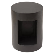 Nook 14" Wide Round Fiberstone Side Table With Open Storage Compartment - Elax Furniture