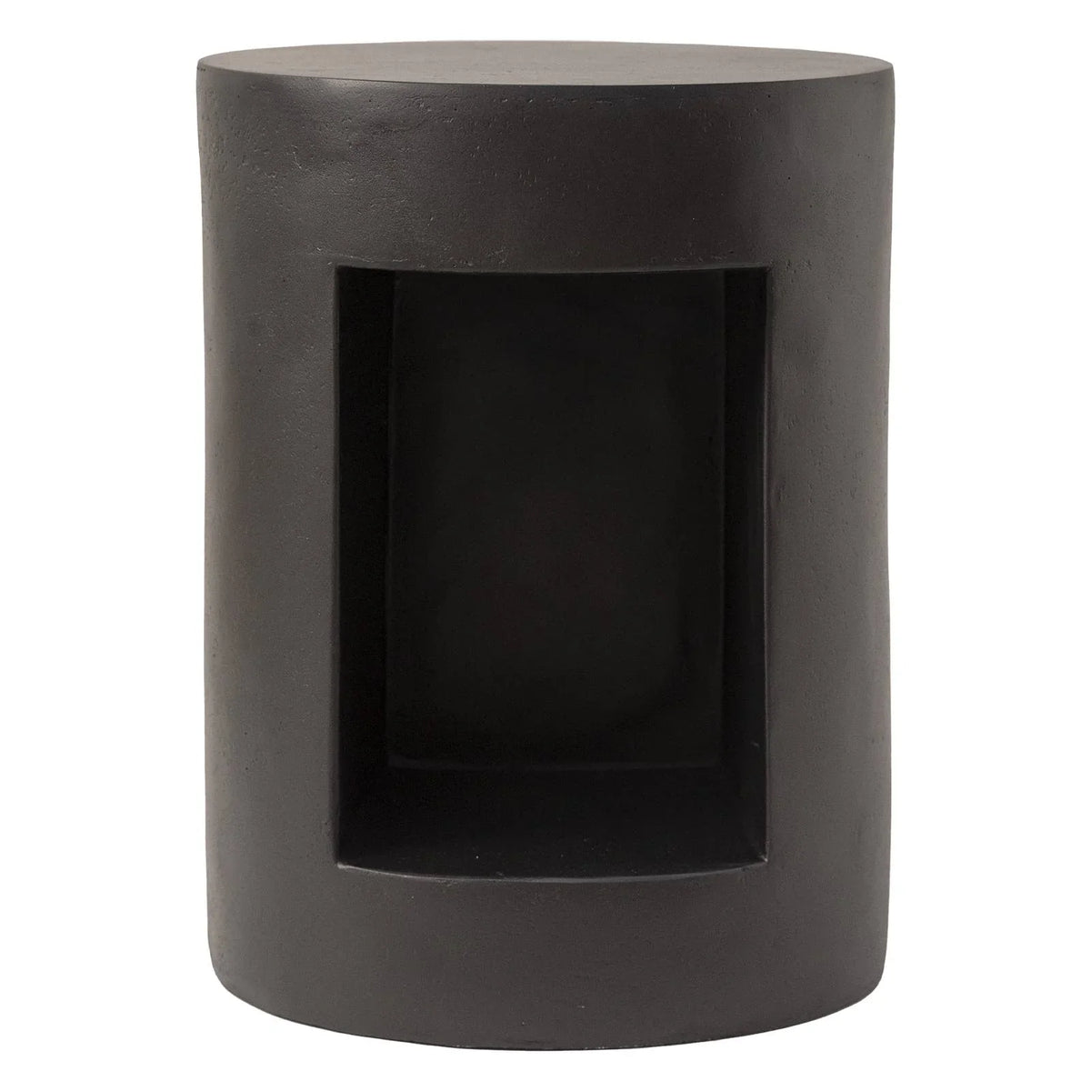Nook 14" Wide Round Fiberstone Side Table With Open Storage Compartment - Elax Furniture
