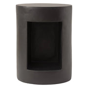 Nook 14" Wide Round Fiberstone Side Table With Open Storage Compartment - Elax Furniture