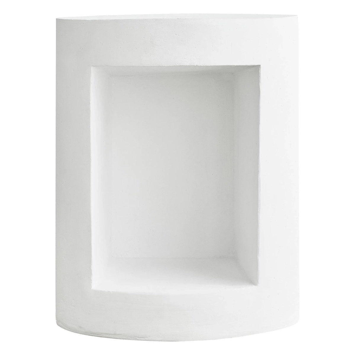 Nook 14" Wide Round Fiberstone Side Table With Open Storage Compartment - Elax Furniture