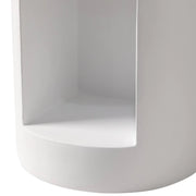 Nook 14" Wide Round Fiberstone Side Table With Open Storage Compartment - Elax Furniture