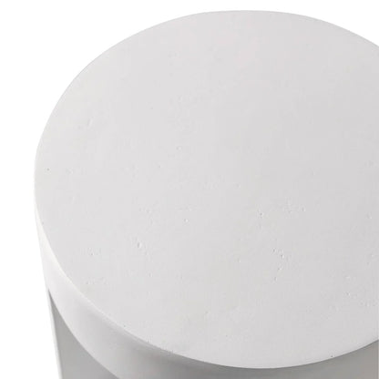 Nook 14" Wide Round Fiberstone Side Table With Open Storage Compartment - Elax Furniture