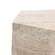 Nexovo Modern Round Fiberstone Side Table – Indoor Outdoor Accent Table