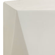 Nexovo Modern Round Fiberstone Side Table – Indoor Outdoor Accent Table
