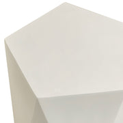 Nexovo Modern Round Fiberstone Side Table – Indoor Outdoor Accent Table