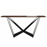 Nuvor Dining Table with Rectangular Sintered Stone/Glass Tabletop and Black Steel Legs
