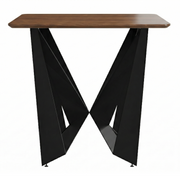 Nuvor Dining Table with Rectangular Sintered Stone/Glass Tabletop and Black Steel Legs