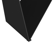 Nuvor Dining Table with Rectangular Sintered Stone/Glass Tabletop and Black Steel Legs