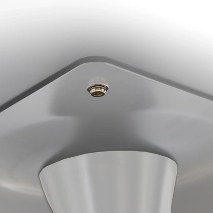 LeisureMod 5-Piece Dining Set Round White MDF Dining Table and 4 Acrylic Dining Chairs with Chrome Legs - Elax Furniture