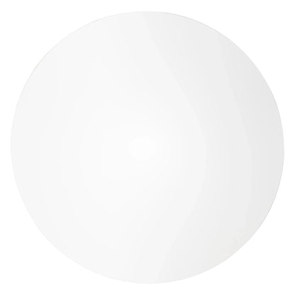 LeisureMod 5-Piece Dining Set Round White MDF Dining Table and 4 Acrylic Dining Chairs with Chrome Legs - Elax Furniture