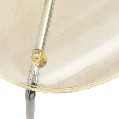 LeisureMod 5-Piece Dining Set Round White MDF Dining Table and 4 Acrylic Dining Chairs with Chrome Legs - Elax Furniture