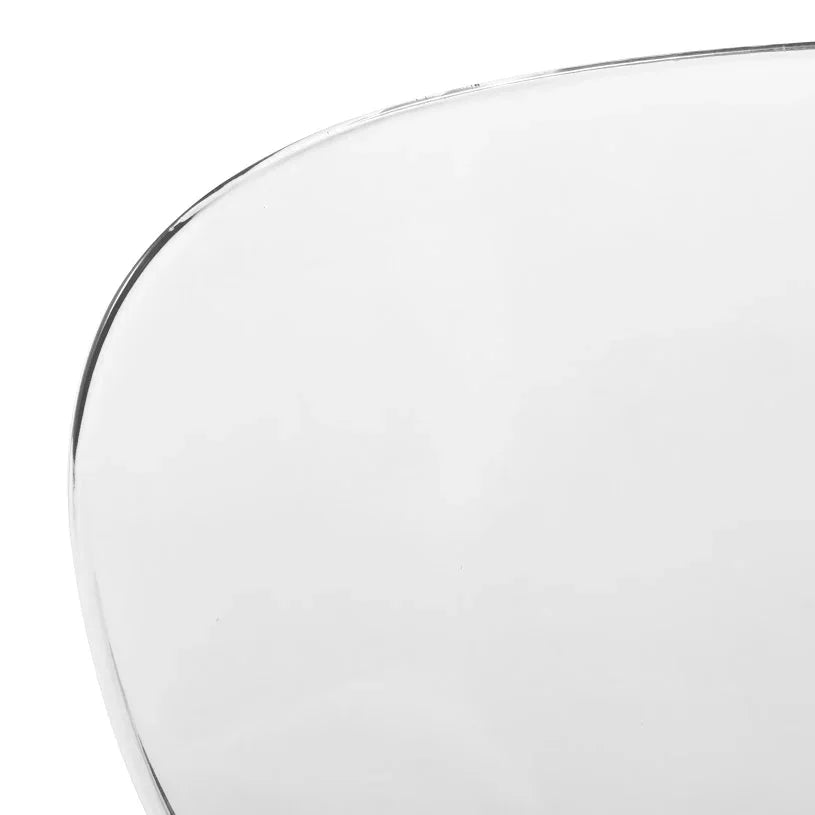 LeisureMod 5-Piece Dining Set Round White MDF Dining Table and 4 Acrylic Dining Chairs with Chrome Legs