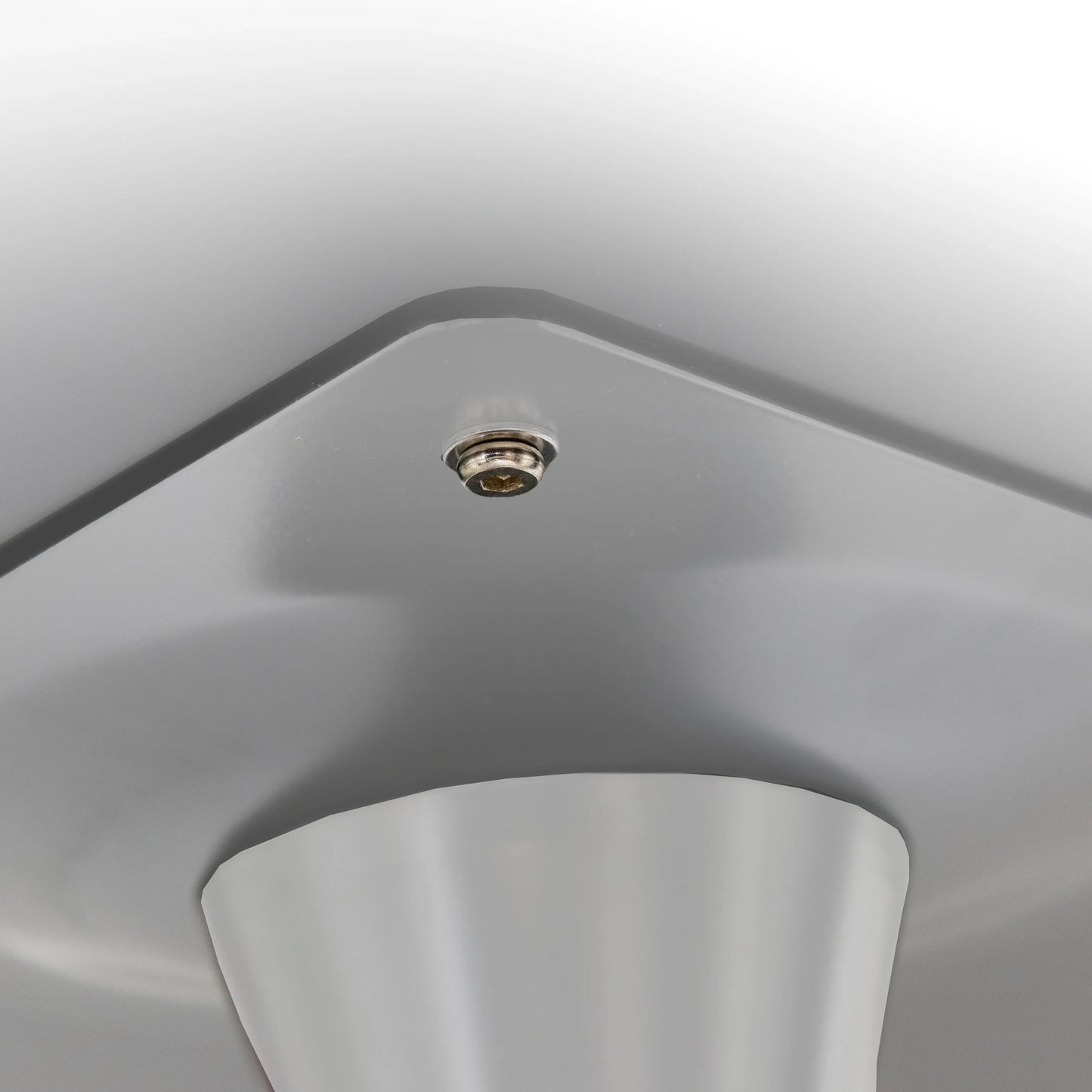 LeisureMod 5-Piece Dining Set Round White MDF Dining Table and 4 Acrylic Dining Chairs with Chrome Legs