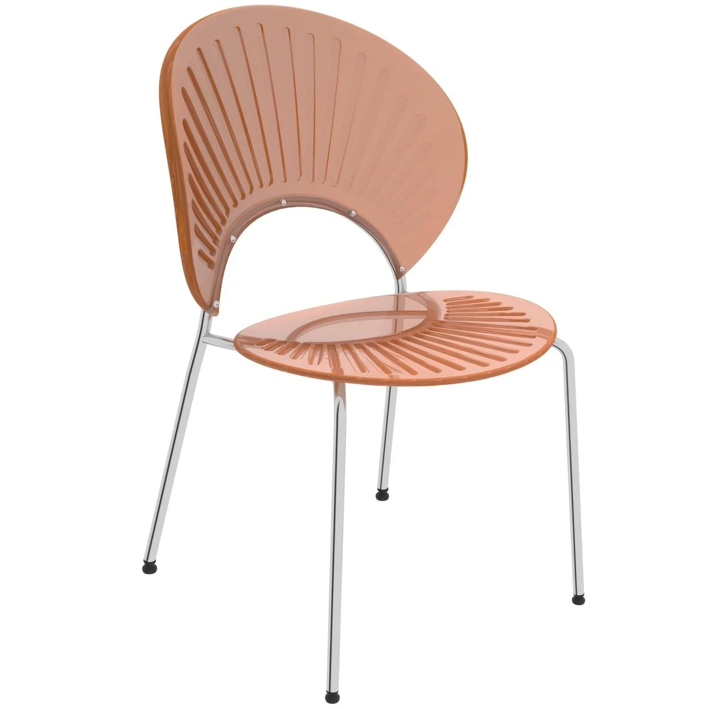 Opulent Modern Plastic Dining Chair in Chrome Metal Legs - Elax Furniture