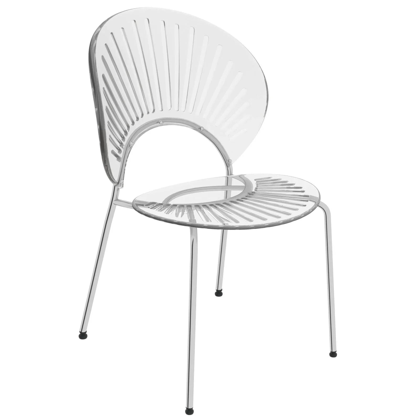 Opulent Modern Plastic Dining Chair in Chrome Metal Legs - Elax Furniture