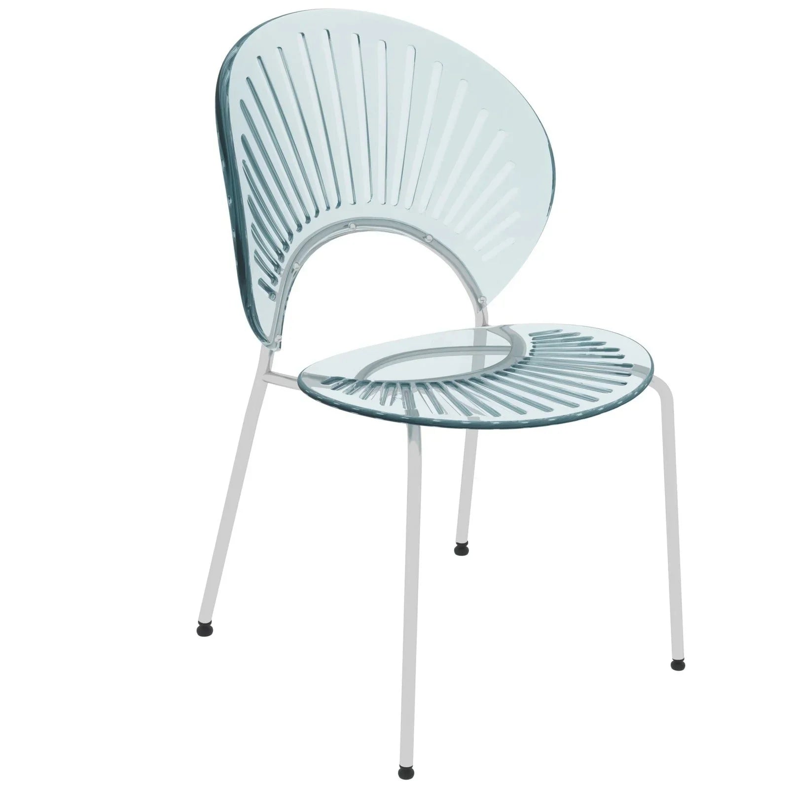 Opulent Modern Plastic Dining Chair in Chrome Metal Legs - Elax Furniture