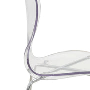 Oyster Mid-Century Modern Acrylic Barstool with Steel Frame in Chrome Finish Set of 2 - Elax Furniture