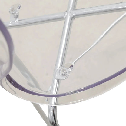 Oyster Mid-Century Modern Acrylic Barstool with Steel Frame in Chrome Finish Set of 2 - Elax Furniture