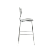 Oyster Mid-Century Modern Acrylic Barstool with Steel Frame in Chrome Finish for Kitchen and Dining Room - Elax Furniture