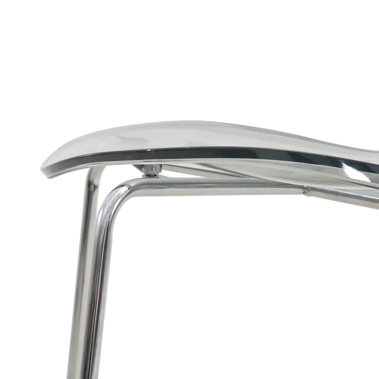 Oyster Mid-Century Modern Acrylic Barstool with Steel Frame in Chrome Finish for Kitchen and Dining Room - Elax Furniture