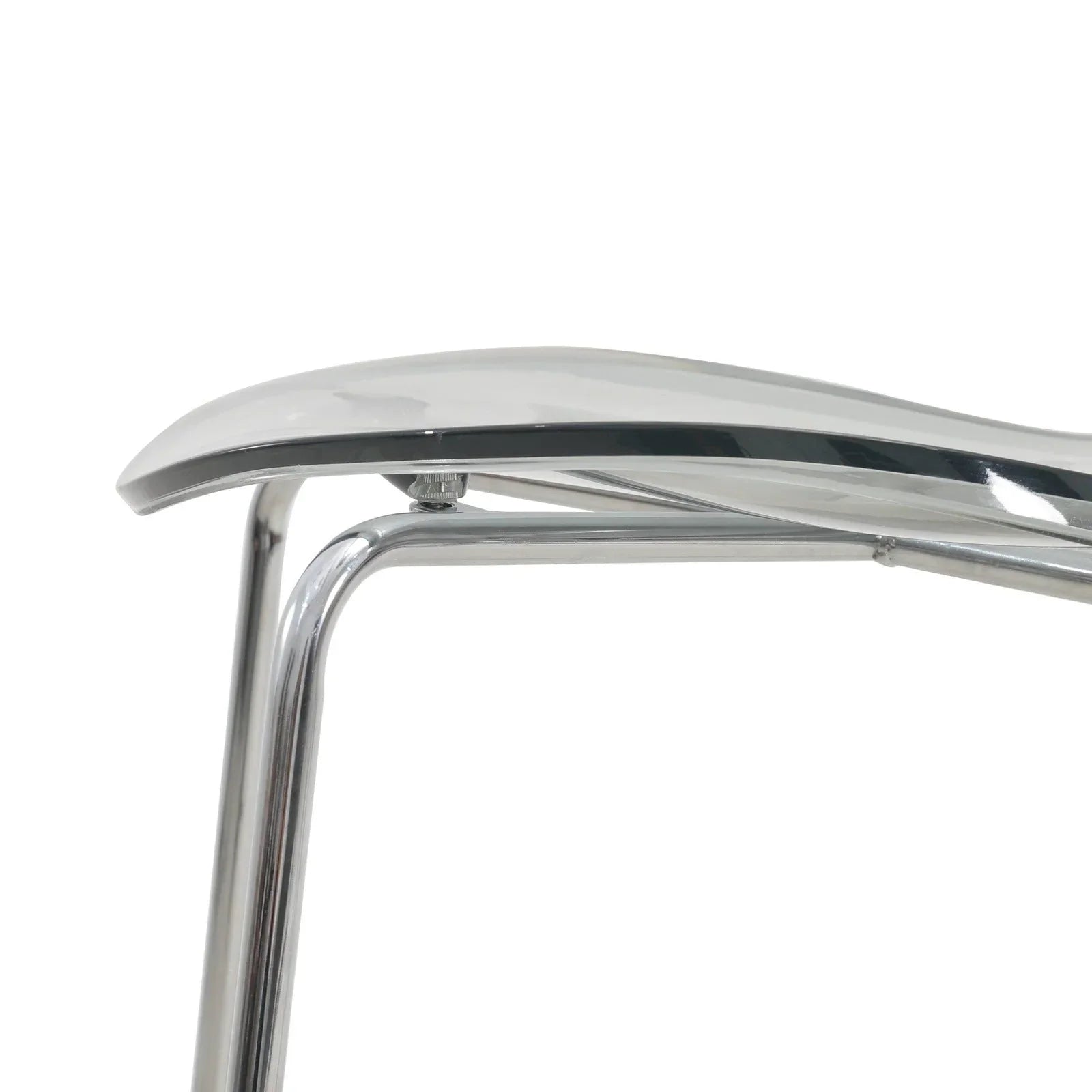 Oyster Mid-Century Modern Acrylic Barstool with Steel Frame in Chrome Finish for Kitchen and Dining Room - Elax Furniture