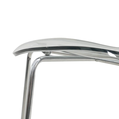 Oyster Mid-Century Modern Acrylic Barstool with Steel Frame in Chrome Finish for Kitchen and Dining Room - Elax Furniture