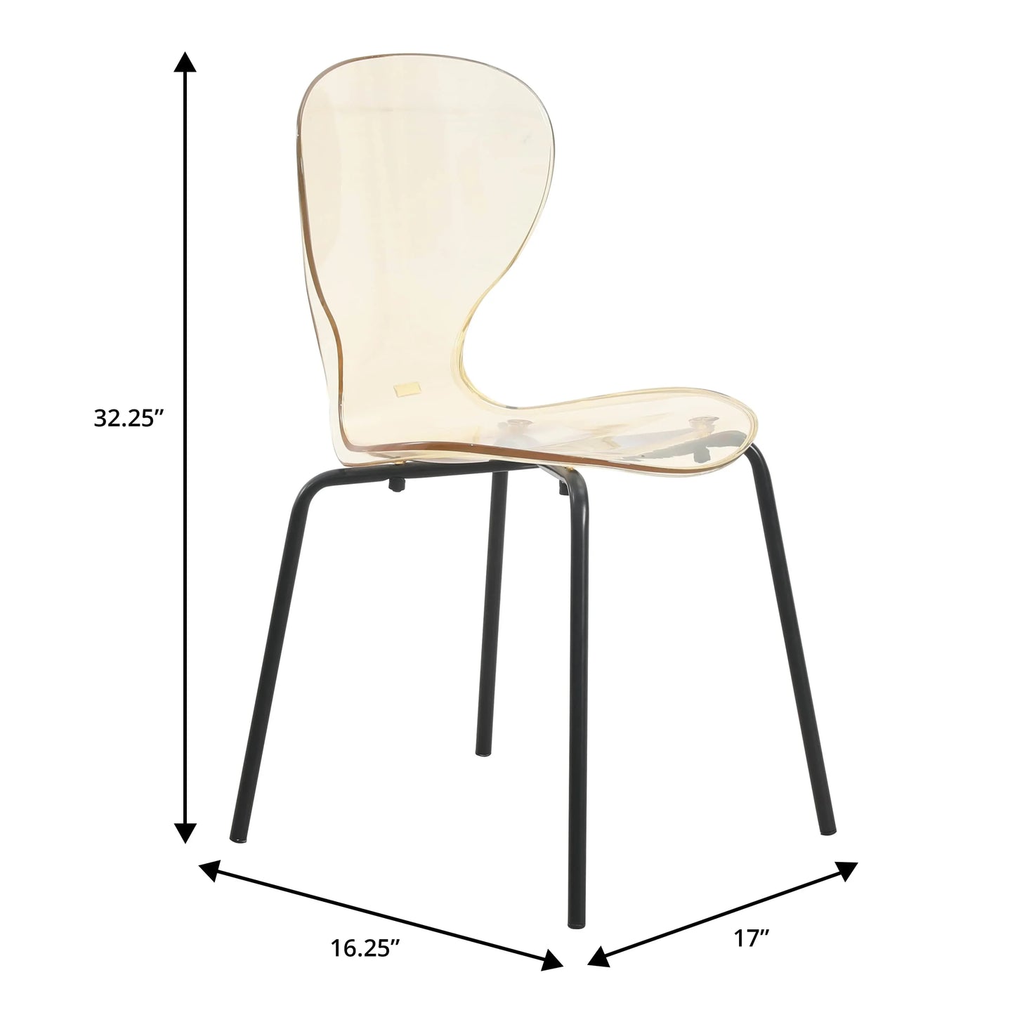 LeisureMod 5-Piece Dining Set Round Black MDF Dining Table and 4 Acrylic Dining Chairs with Chrome Legs - Elax Furniture