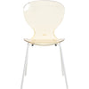 LeisureMod 5-Piece Dining Set Round White MDF Dining Table and 4 Acrylic Dining Chairs with White Base