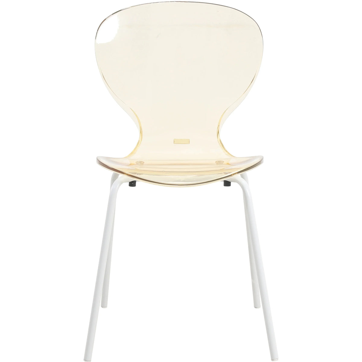 LeisureMod 5-Piece Dining Set Round White MDF Dining Table and 4 Acrylic Dining Chairs with White Base - Elax Furniture