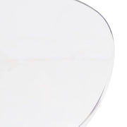 LeisureMod 5-Piece Dining Set Round White MDF Dining Table and 4 Acrylic Dining Chairs with White Base - Elax Furniture