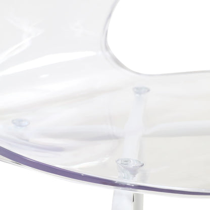 LeisureMod 5-Piece Dining Set Round White MDF Dining Table and 4 Acrylic Dining Chairs with White Base - Elax Furniture