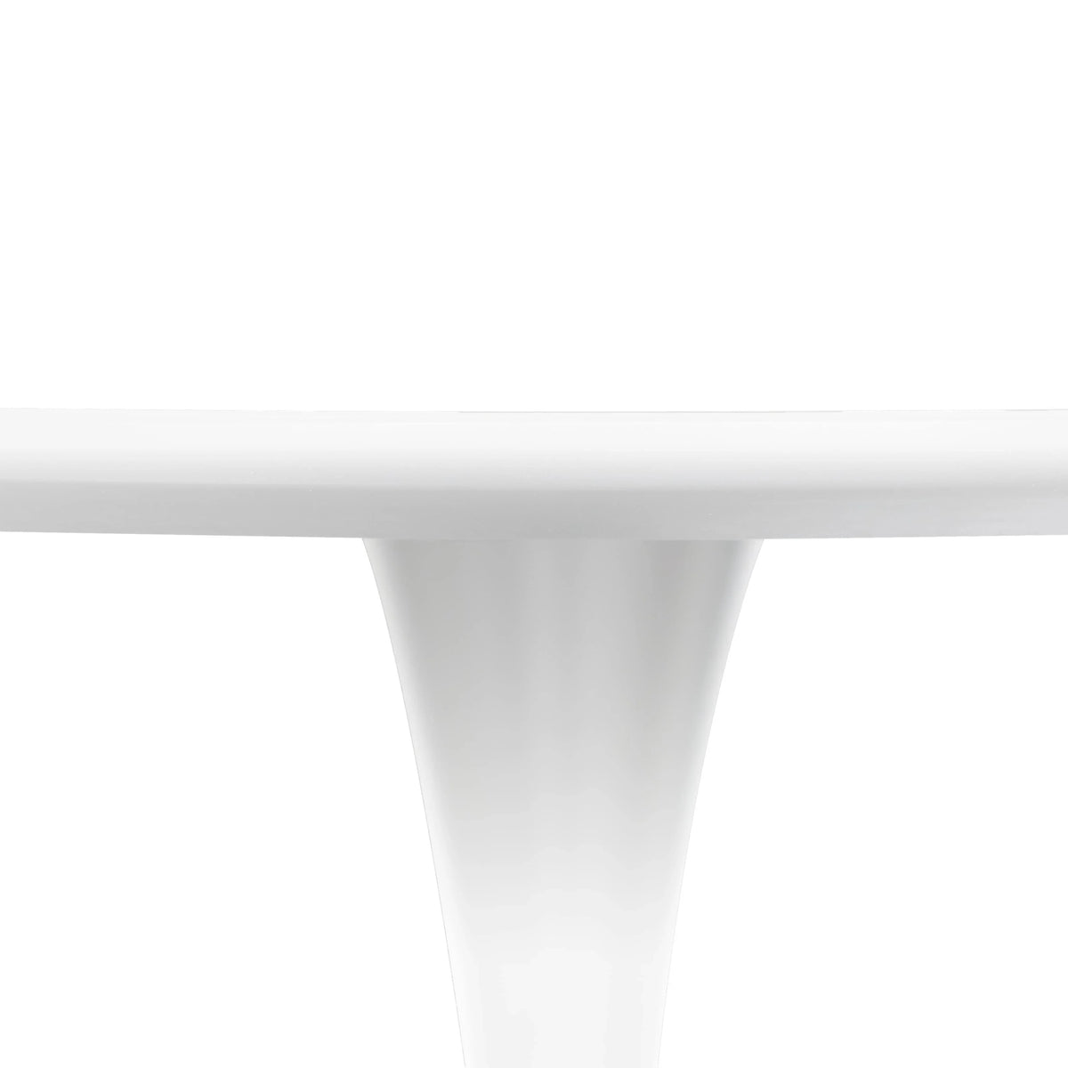 LeisureMod 5-Piece Dining Set Round White MDF Dining Table and 4 Acrylic Dining Chairs with White Base - Elax Furniture