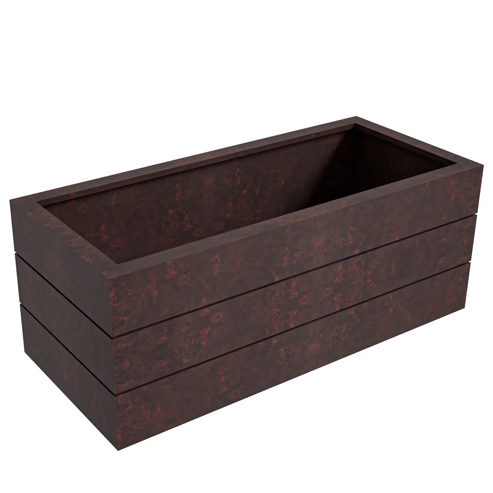 Oasis Rectangular Fiberstone and Clay Planter for Indoor and Outdoor with Drainage Holes - Elax Furniture