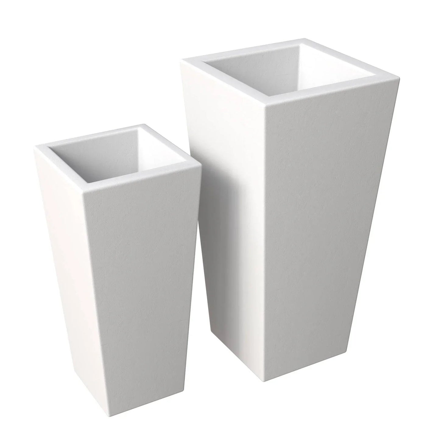 Orna 2-Piece Modern Fiberstone and MgO Square Clay Planter Set for Home and Garden - Elax Furniture