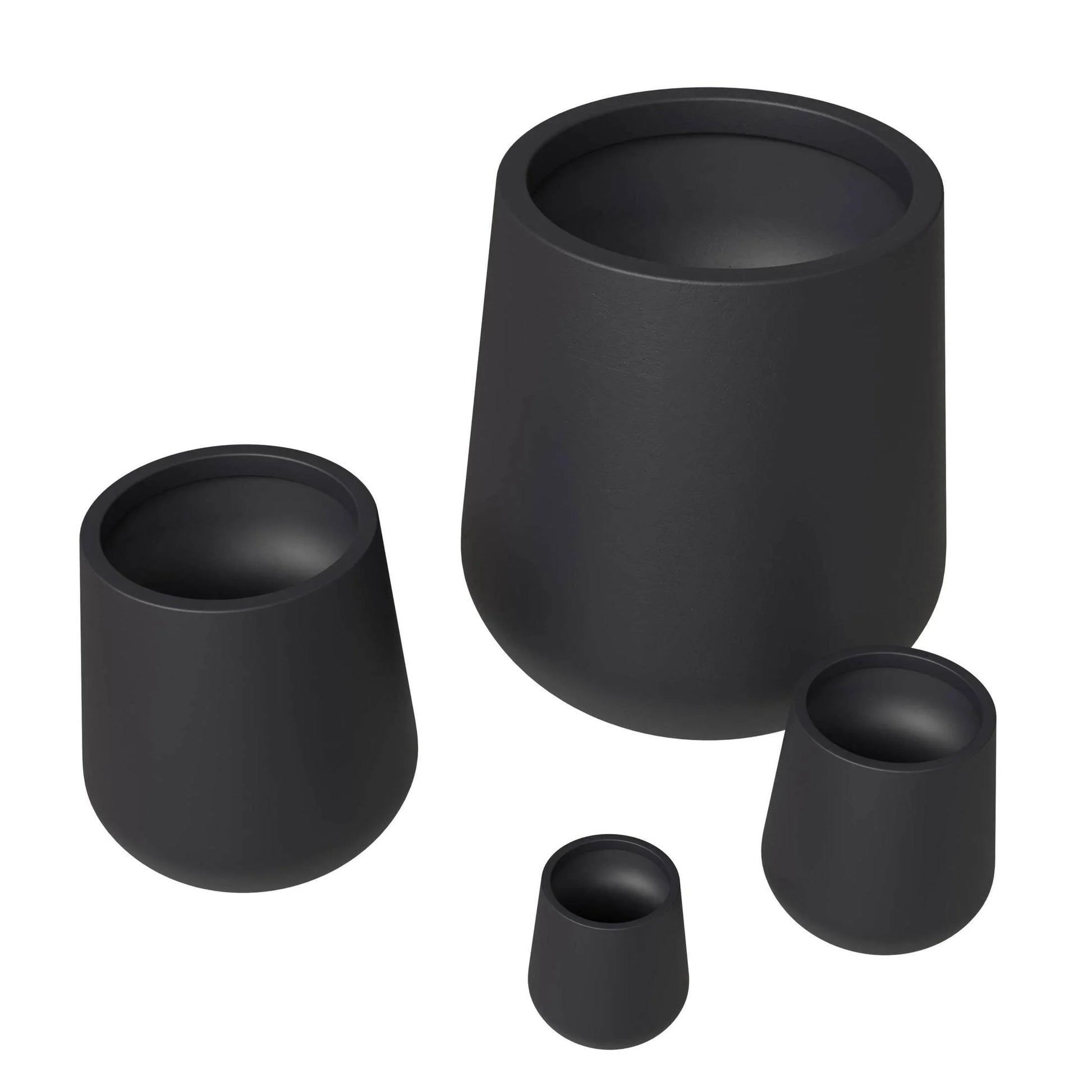 Orchid 4-Piece Tapered Round Planter Pot Set in Fiberstone and Clay Weather Resistant Design - Elax Furniture