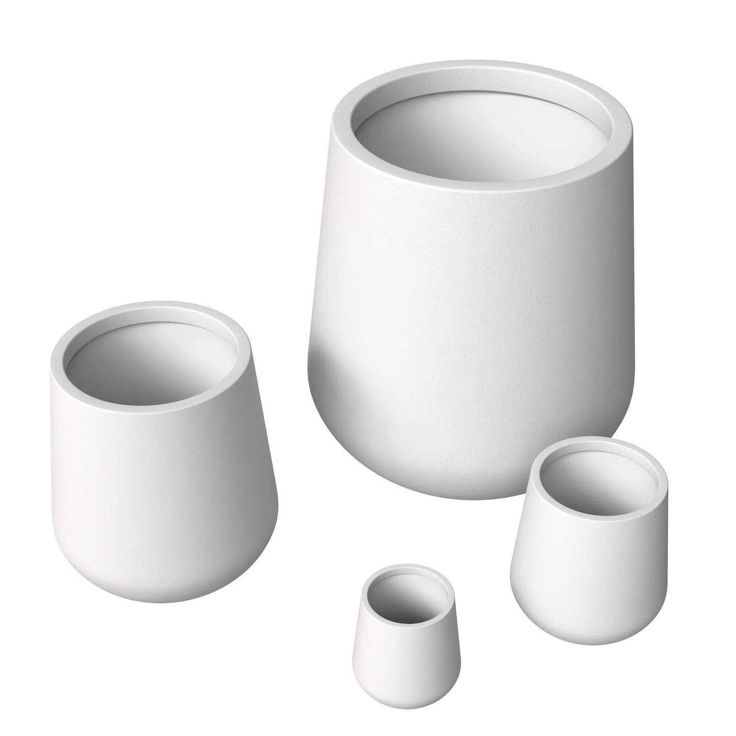 Orchid 4-Piece Tapered Round Planter Pot Set in Fiberstone and Clay Weather Resistant Design - Elax Furniture
