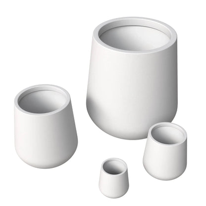 Orchid 4-Piece Tapered Round Planter Pot Set in Fiberstone and Clay Weather Resistant Design - Elax Furniture